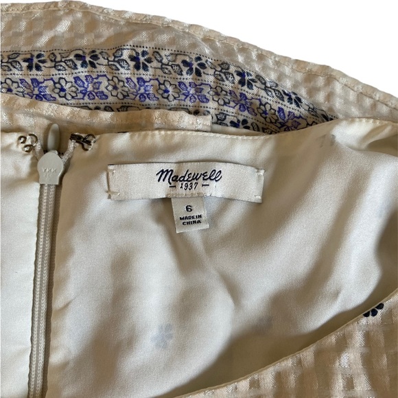 Madewell Silk Nomad Paisley Dress in Cream and Blue - Picture 5 of 12